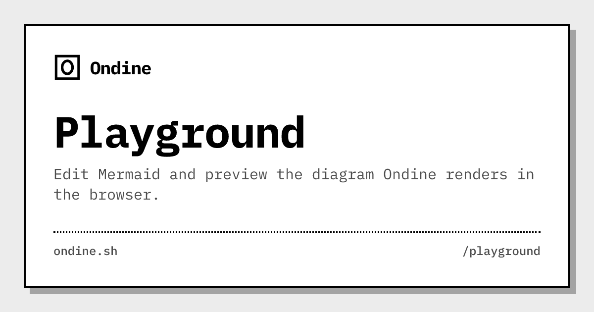Ondine — Edit Mermaid and preview the diagram Ondine renders in the browser.